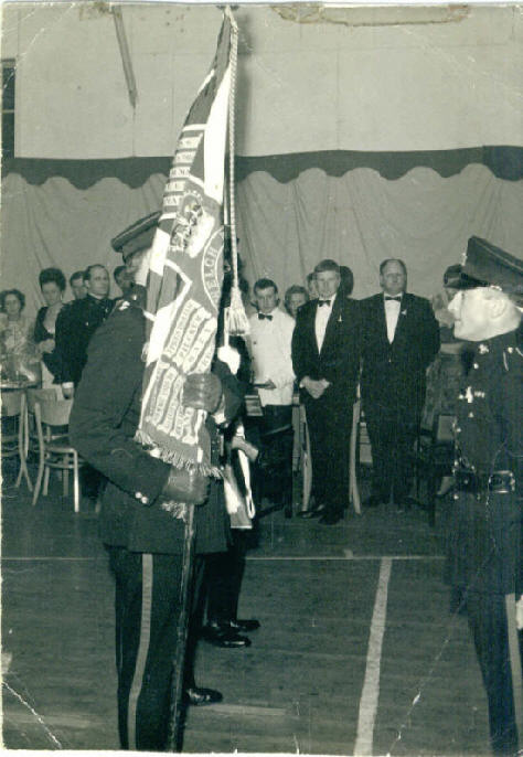 R.S.M. NEWBY INSPECTING THE COLOURS 1966