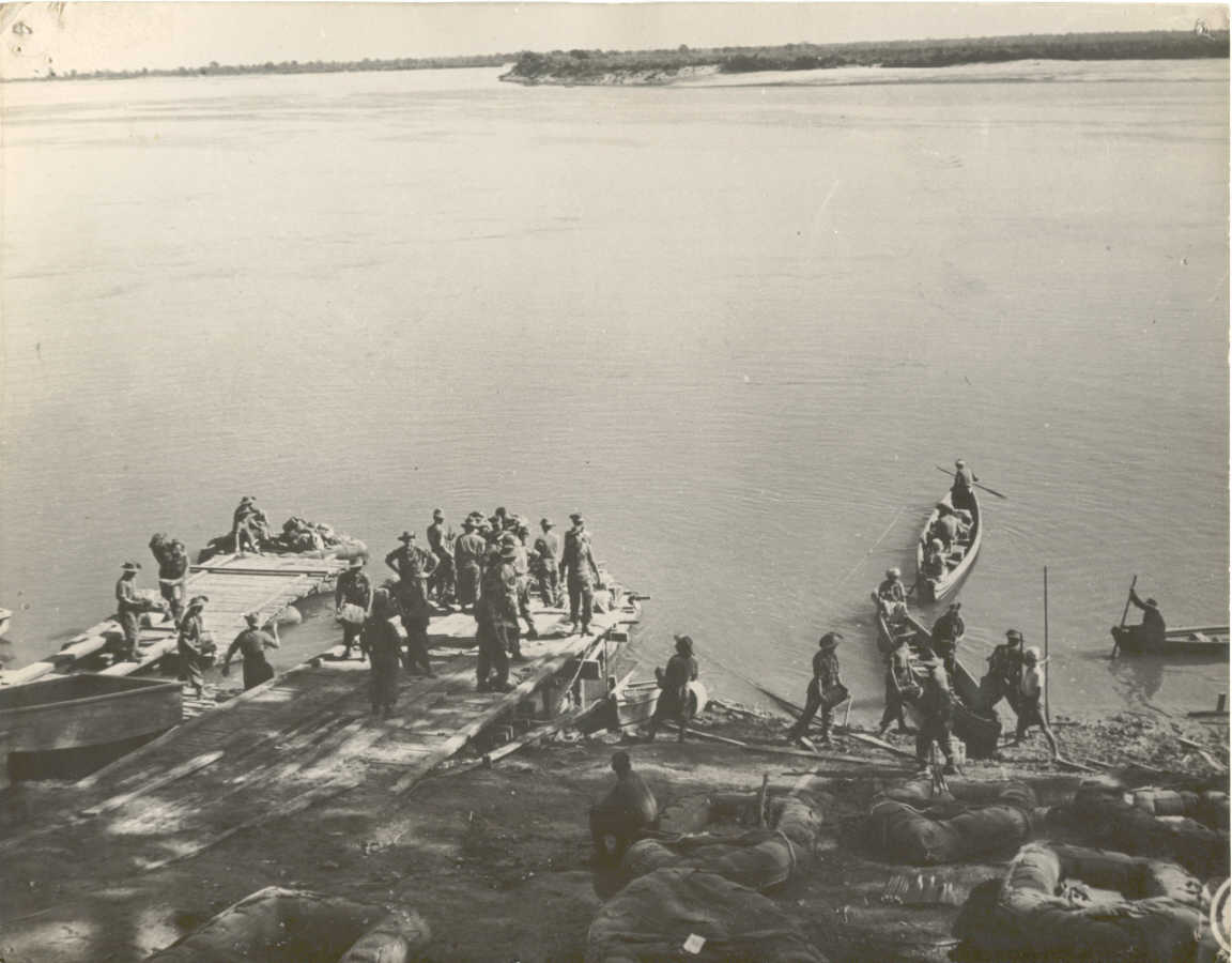 TROOPS CROSSING IRRAWADY AT KATHA